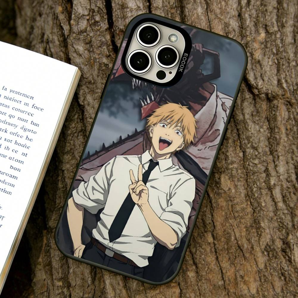Чехол для телефона Denji Chainsaw Man для iPhone 17,16,15,14,13,12,11 Plus,Pro Max,XS, Цветной Серебристо-Черный Чехол