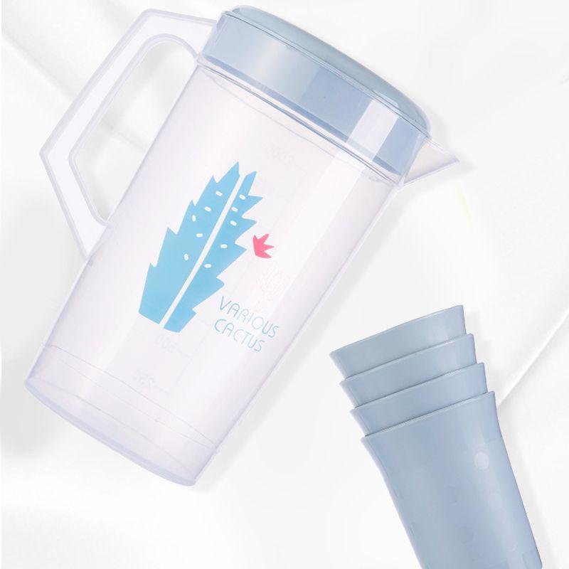 2000ml Large-Capacity Cold Water Jug With Cup Heat Resistant Household Teapot Kettle Beverage Storage Container Bottle