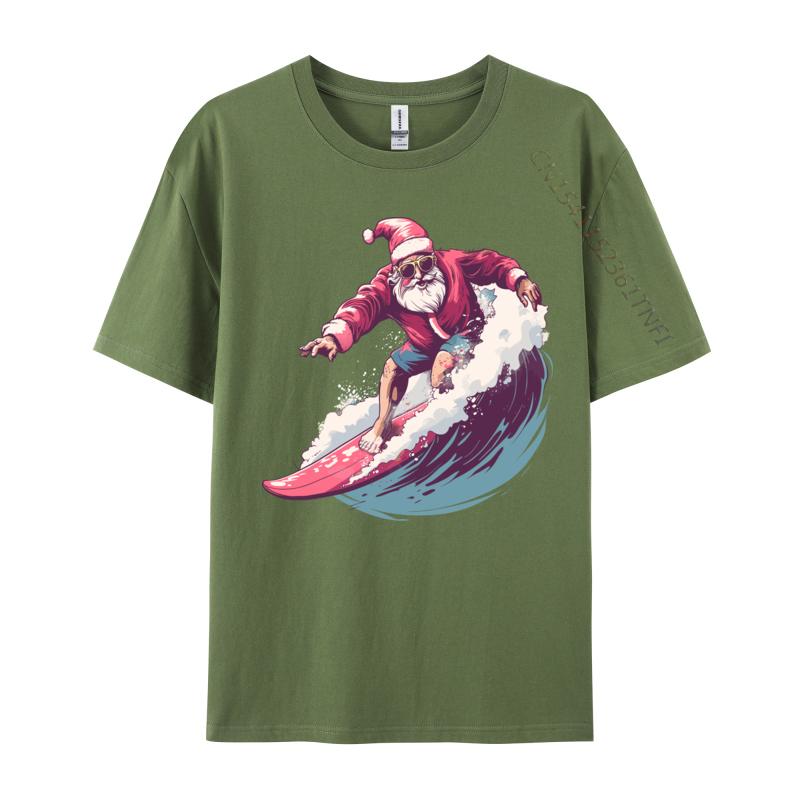 Christmas Surfing Santa Surfboarder Surf Lover Xmas Pajama Cotton Men Hockey Player Heartbeat Ice Hockey T-Shirt T Shirt
