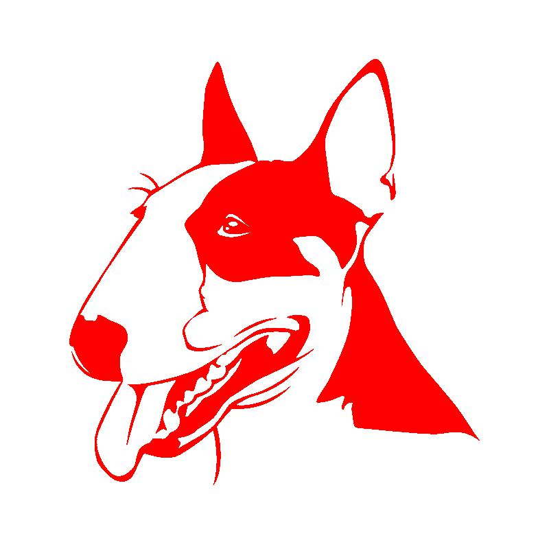  Милый бультерьер, собака, домашние животные, виниловая наклейка на автомобиль, черный 19X20 см