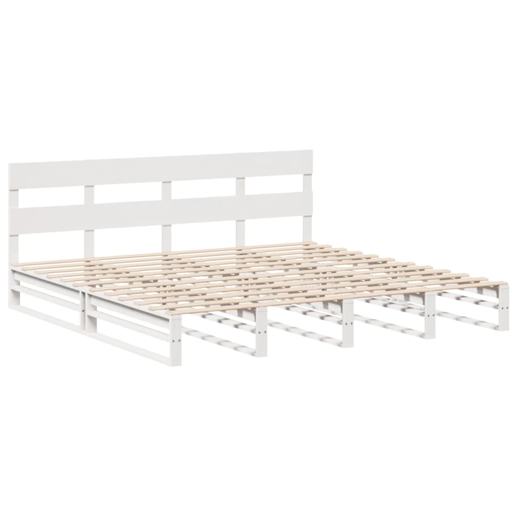 Solid Wood Bed without Mattress White 180 x 200 cm Pine Wood