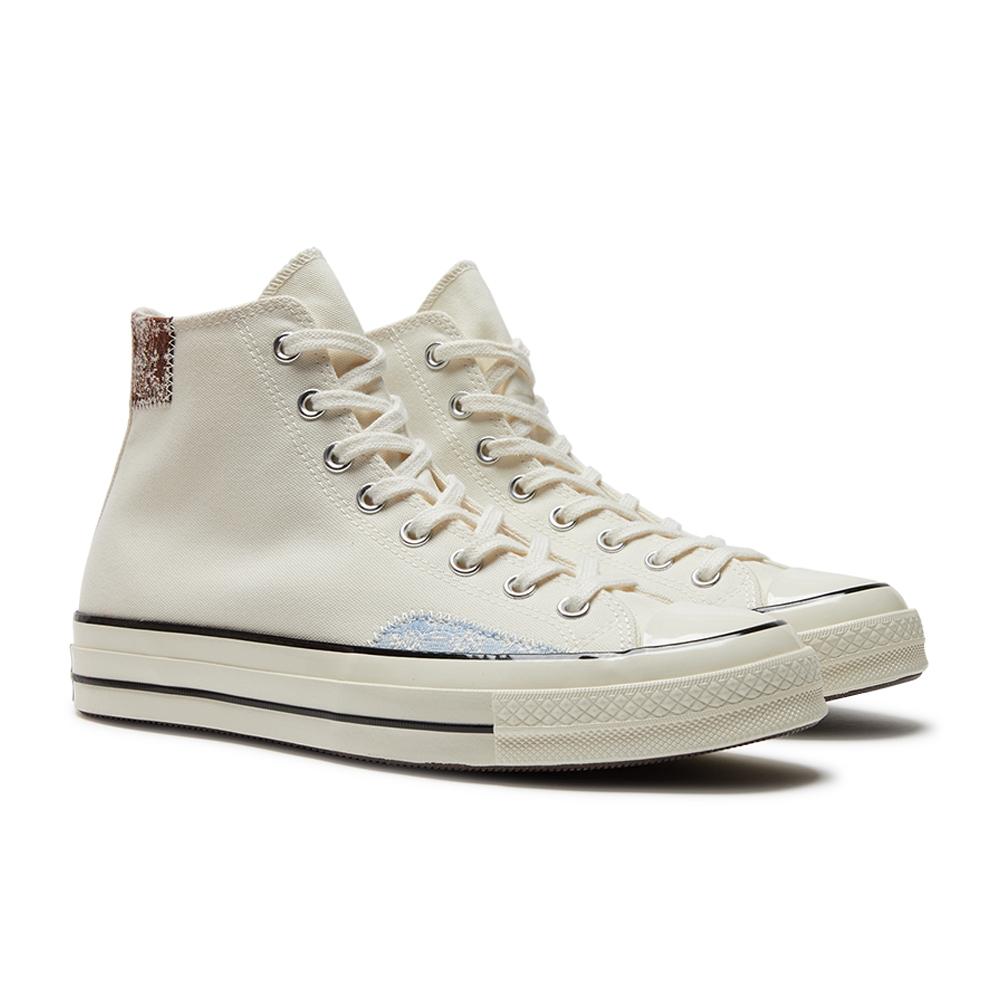 Converse Chuck 70 High Crafted Ollie Patch - Egret Unisex Sneakers Cream Light-Blue Tawny-Owl A04500C