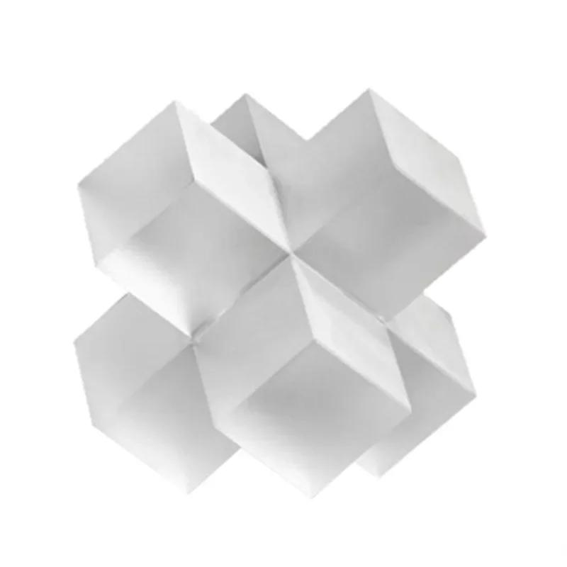 Minimalism Cross Crystal Ornaments Transparent Geometric Square Crystal Statue Desk Decoration Frosted Glass Crafts Sculpture