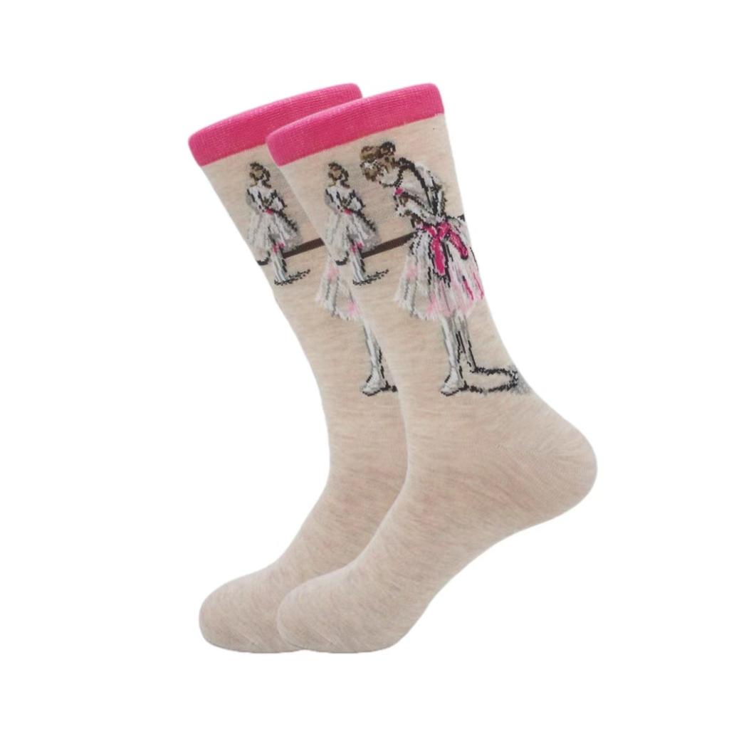 1 пара модных европейских и американских носков с персонализированной серией носков с масляной живописью в уличном стиле