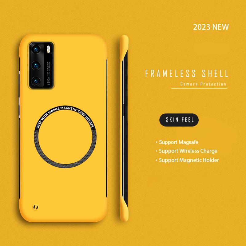 Ультратонкий безрамочный магнитный чехол для телефона Huawei Puro 70 P60 P50 P40 P30 Mate 60 50 40 30 20 Nova 9 10 SE 11 12 Pro, чехол для беспроводной зарядки