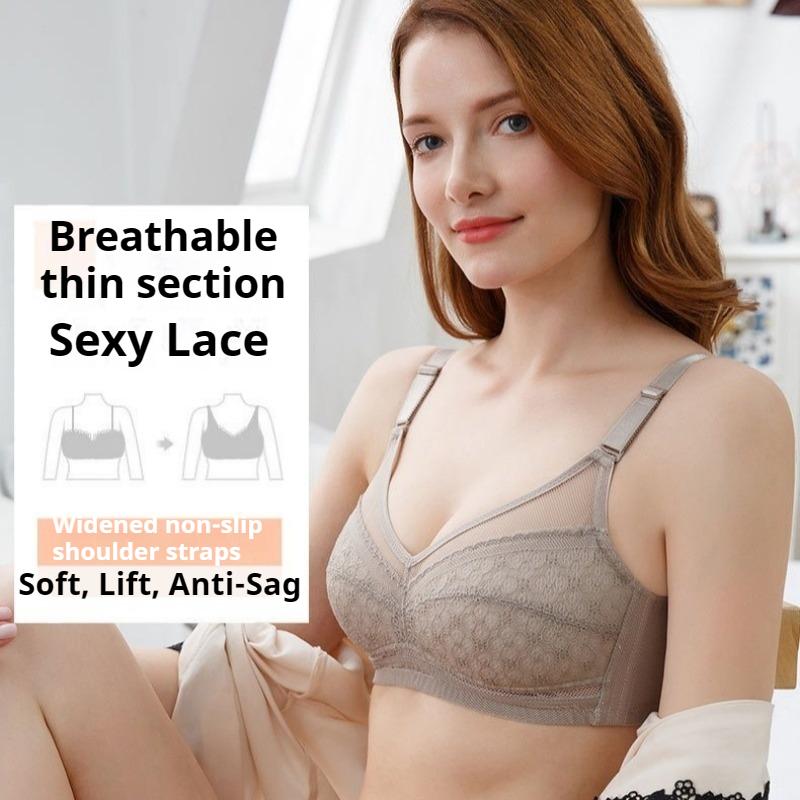 Удобный бюстгальтер без косточек для большой груди, маленький и стройнящий, дышащий, с тонкой чашкой, больших размеров, нижнее белье
