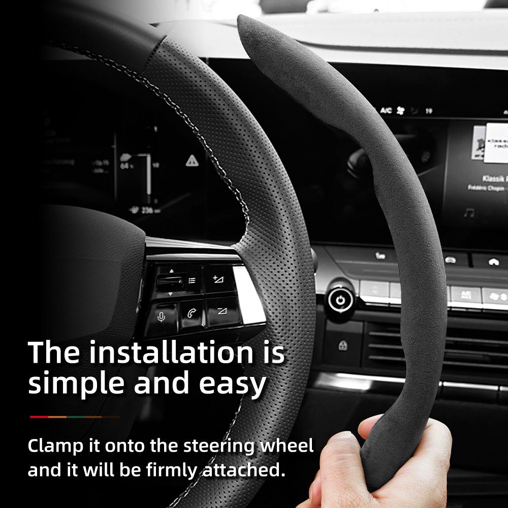 Suitable for Opel Anti-Slip Buckle Segmented Suede Steering Wheel Cover Suitable for Astra H Gtc J Insignia Corsa D 