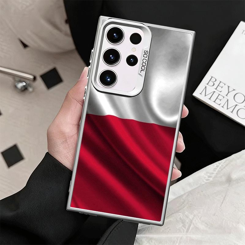 Чехол для телефона с флагом Польши (бело-красный), мягкий, для Samsung Galaxy S24 S25 FE S26 Edge S23 Ultra S22 Plus S21 + Ударопрочный задний чехол