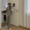 Influencer Women's Tracksuit Set: Loose Korean-Style Zipper Hoodie & Joggers for Autumn/Spring Casual Fashion