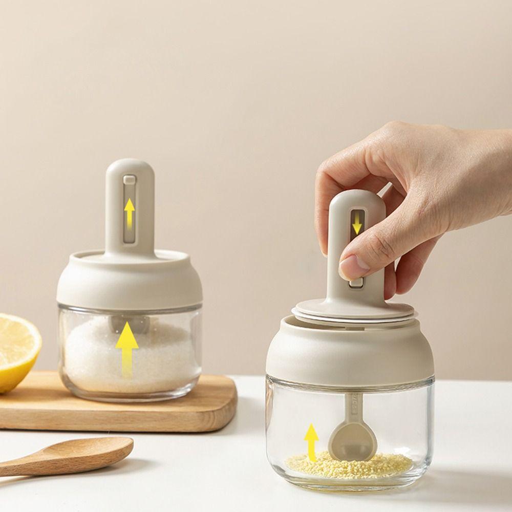 Household Glass Seasoning Bottle Pepper Telescopic Seasoning Jar for Kitchen