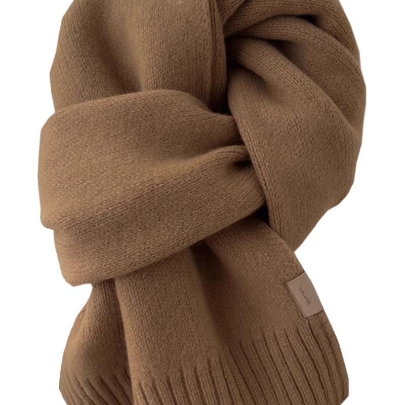 Шарфы из 100% чистой шерсти~ Избранная шерсть, утолщенные и увеличенные теплые вязаные шарфы, универсальные мужские и женские шарфы