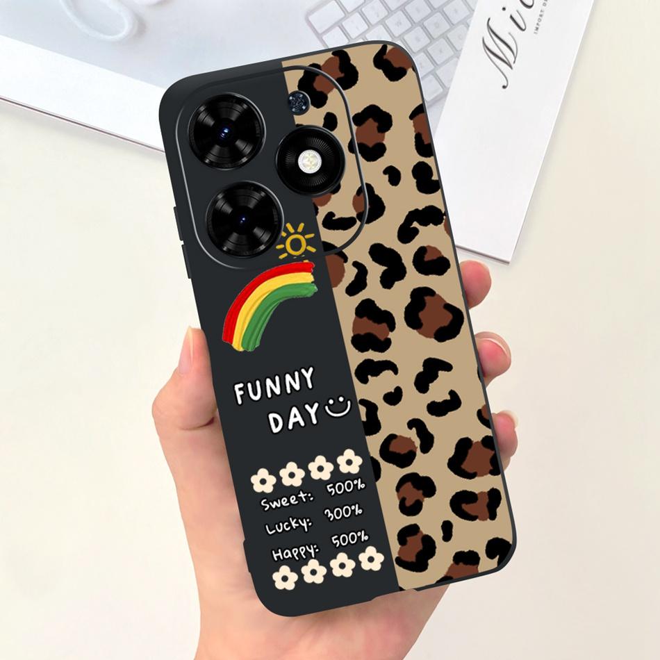 Чехол для Tecno Spark Go 2024 Милый Цветочный Узор Сердечки Конфетный Цвет Мягкий Силикон Тонкая Задняя Крышка Телефона Для Spark Go (2024) BG6