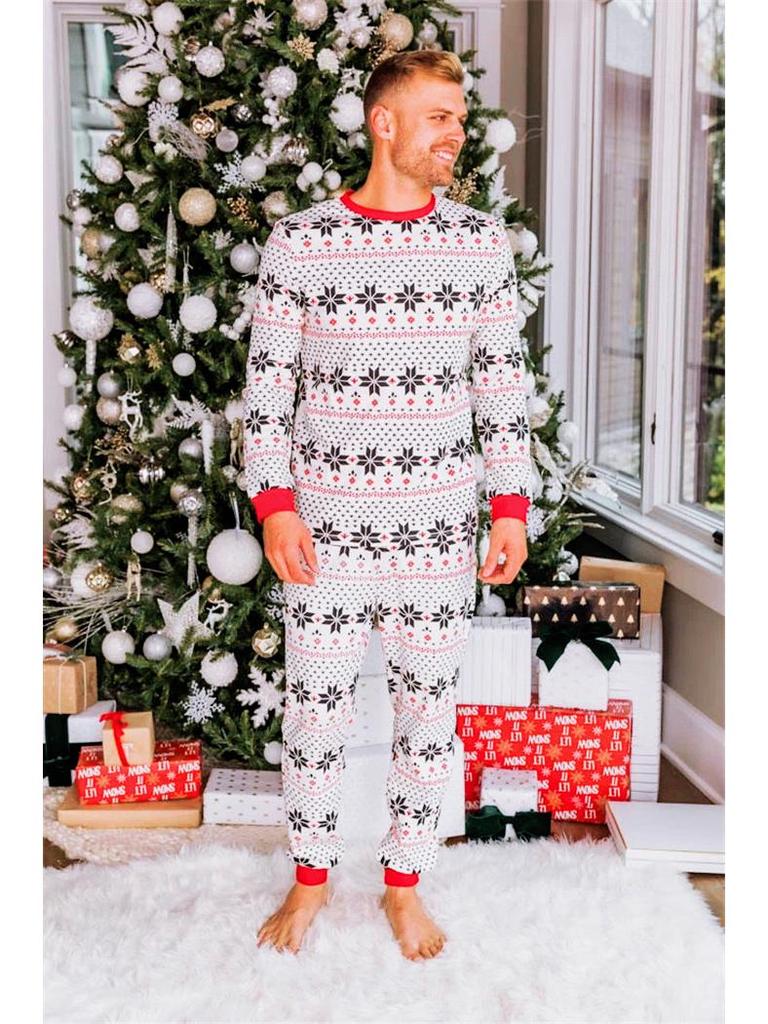 2025 Европейский и американский рождественский пижамный комплект для родителей и детей - Осенняя семейная домашняя одежда