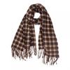 Шаль Шарф Женская толстая маленькая шаль в клетку с кисточками