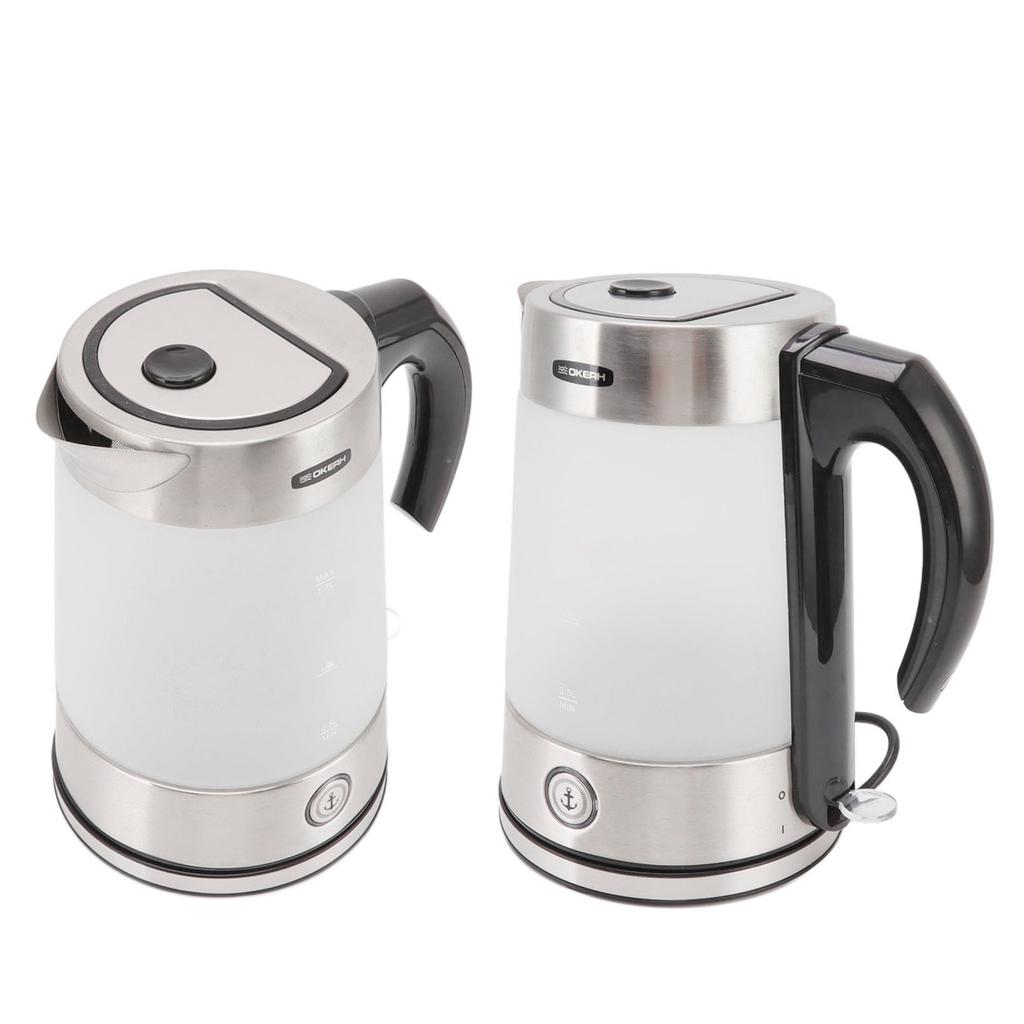 Электрический чайник 1,7 л из боросиликатного стекла, чайник для чая и кофе, автоматический отключаемый водонагреватель для кухни