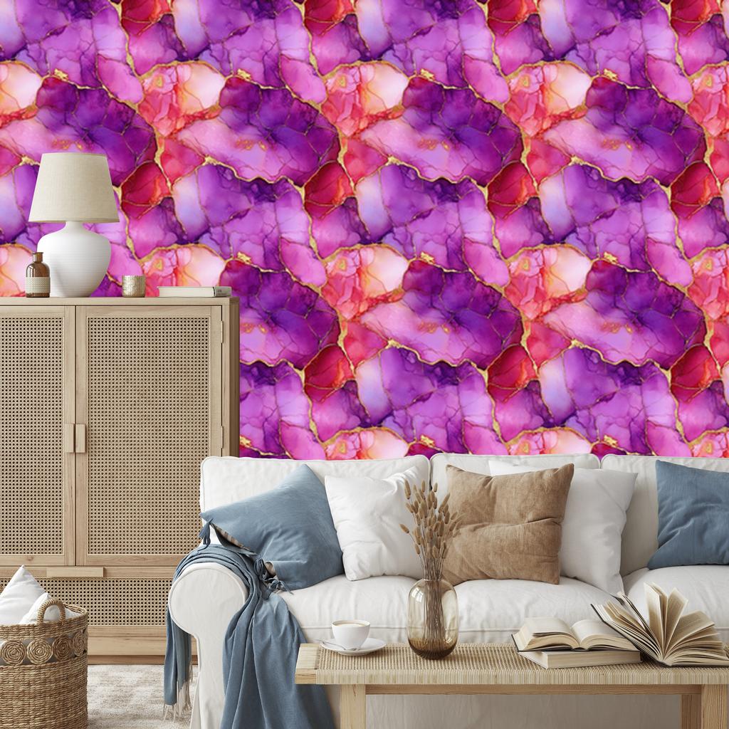 Ink Wallpaper Violet, Purple, Lavender and Pink 50x1000