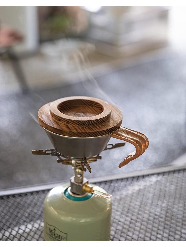 CAMPING MOON Sierra Cup Walnut Solid Wood Coaster of Lid, Wood, (Set 2, 12cm) S-MG-2P