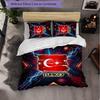 Turkey Football Pattern 3 Pieces Bedding Set Soft Microfiber Duvet Cover with Pillow Cases for Bedroom