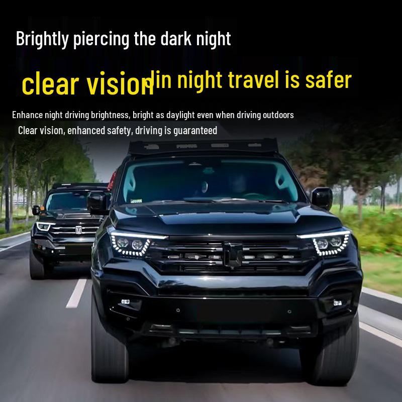 Сборка двойного переднего фонаря Tank 400 Hi4-T Starship - Неразрушающая замена автомобильных фар.