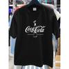 Хлопковая футболка с коротким рукавом CocaCola, унисекс, летняя, большого размера, повседневный топ, круглый вырез, с принтом, свободный крой, удобная рубашка
