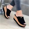 Fashion Slippers Summer 1 Wedges  Retro Fish Mouth Large Size Sandals Women High Heel Platform Solid Color Plus Size Shoes Sandalias