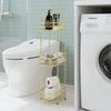 Nordic Multi-layer Bathroom Rack Floor Metal Unfading Golden Storage Rack Wrought Iron Waterproof Storage Shelf 30*20*90cm