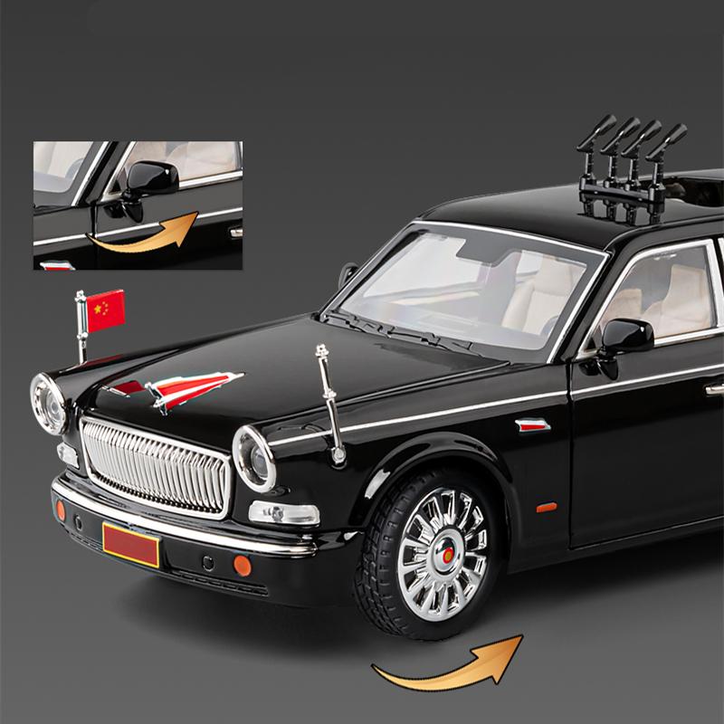 1/24 Hongqi L5 Сплав Лимузин Роскошная Модель Автомобиля Литьевой Металл Парадные Транспортные Средства Модель Автомобиля Симуляция Звука и Света Игрушки для Детей Подарок