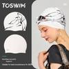 Силиконовая шапочка для плавания TOSWIM с принтом