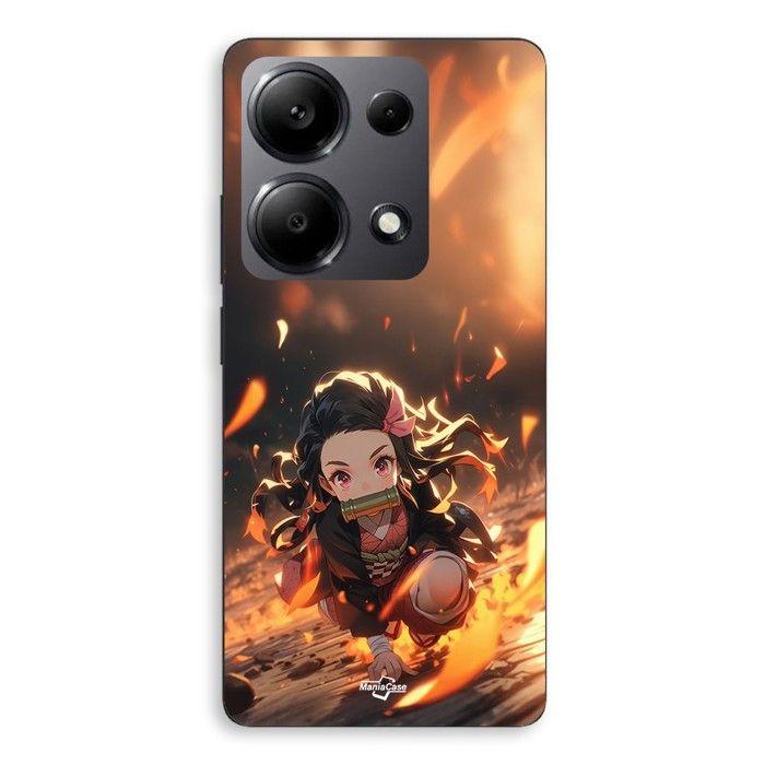 Coque de téléphone - MANIACASE - Xiaomi Redmi Note 13 Pro 4G - Silicone - 3D art anime Manga - Noir