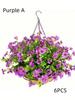 Indoor and Outdoor Artificial Daisies Hanging Flower Basket Decoration - Aesthetic Room and Garden Decoration 6 Pieces 1 Set