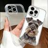 Чехол для телефона с изображением собаки Шнауцер для iPhone 17 16 15 14 13 12 11 Mini Pro Max Plus Прозрачная крышка