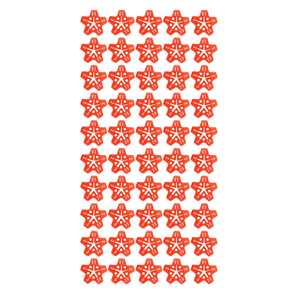 50Pcs Tile Leveling System Spacers Clips For Floor Wall Gap 1-3mm Construction Tool Red PE Plastic Reusable