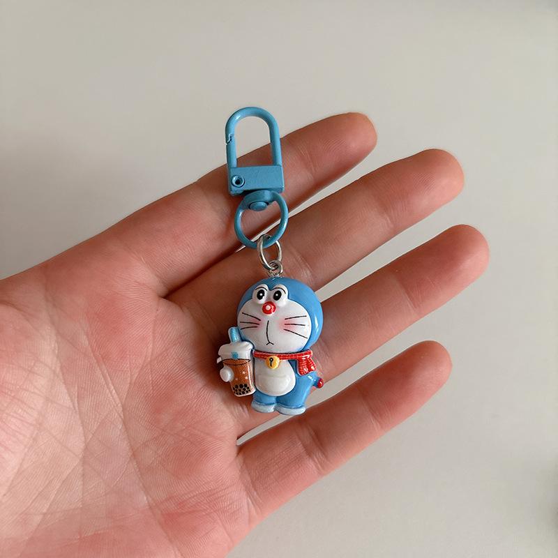 Cartoon Anime Doraemon Keychain Cute Doll Cosplay Car Key Ring Backpack Kawaii Ornaments Jewelry Toy Kids Birthday Gifts