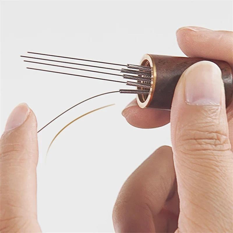 Иглы для темперирования кофе 5/6/8 игл Размешиватель для порошка эспрессо Распределитель Выравниватель Инструменты WDT Нержавеющая сталь Размешиватель для кафе Бариста