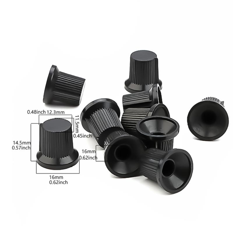 10 шт. Ручка управления потенциометром 6 мм Рифленое отверстие вала Ручка усилителя Пластиковые ручки для электрогитары Легко установить