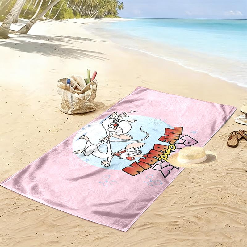 Pinky and the Brain Print Beach Towel, Large Soft Quick Dry Towel for Beach Camping Swimming