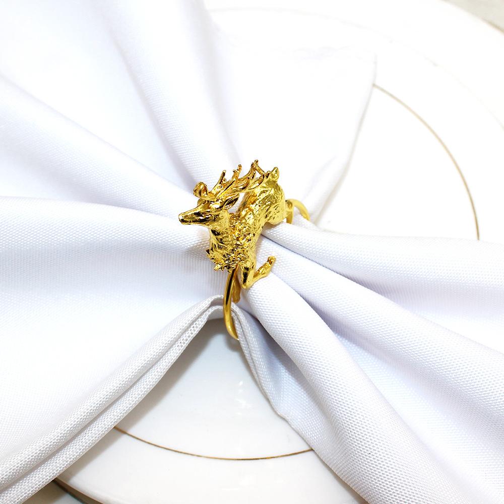 6 шт./лот Рождественские олени Кольца для салфеток Металлический держатель для салфеток, Рождественское украшение для дома, Украшение стола и аксессуары