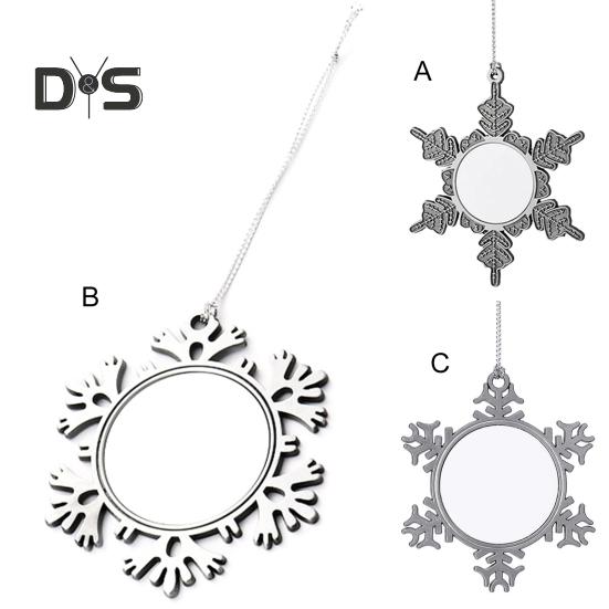 Снежинка Подвеска Рождественское украшение DIY Фото Подвесное украшение Сплав Снежинка Рождественская елка Настенный декор для окна Сад