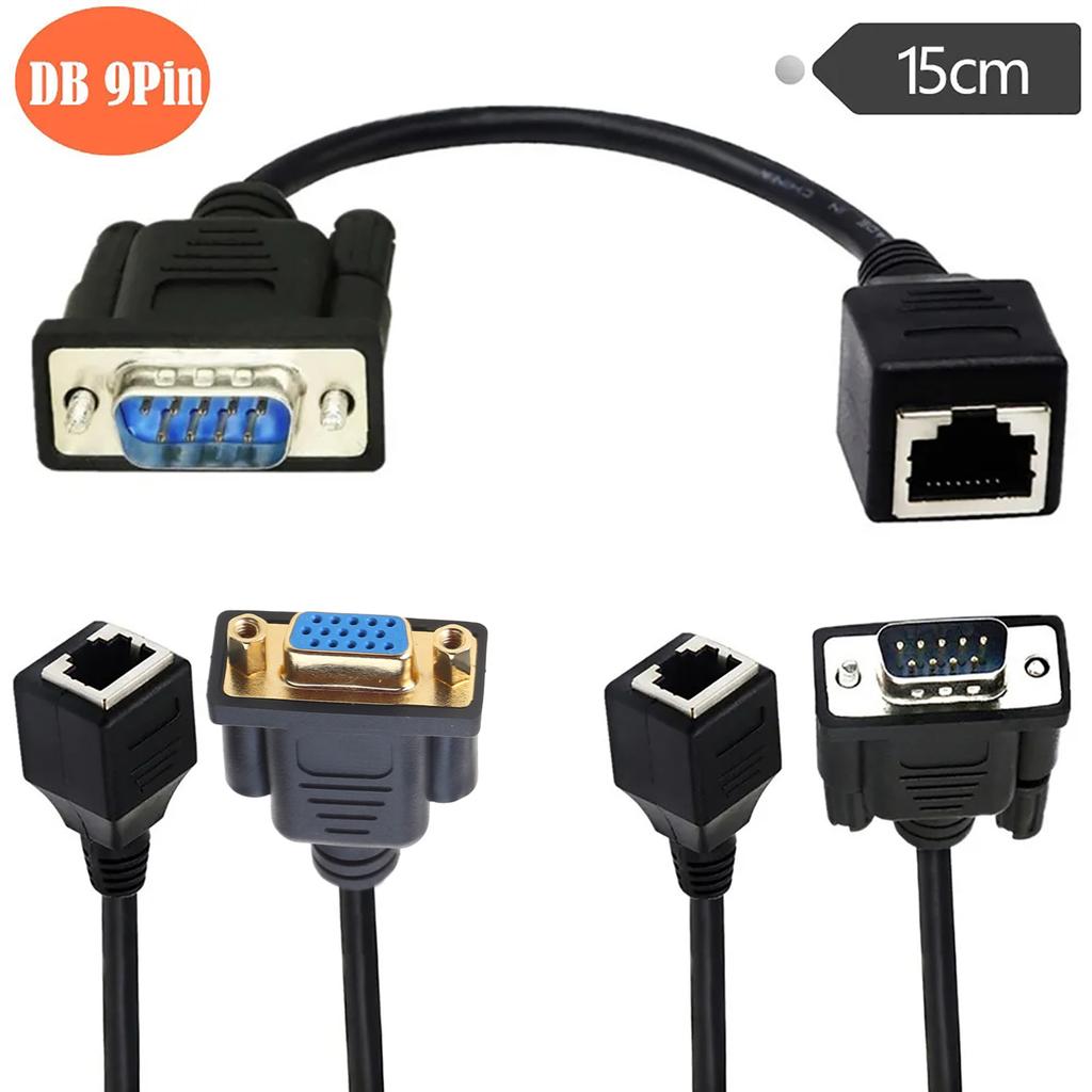 Гибкий 9-контактный последовательный порт DB9, кабель «мама/папа» — RJ45. Кабель-адаптер DB9 — RJ45. Легко подключайте различные устройства.