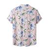 Мужская летняя повседневная рубашка с цветочным принтом в гавайском стиле с коротким рукавом для пляжного отдыха