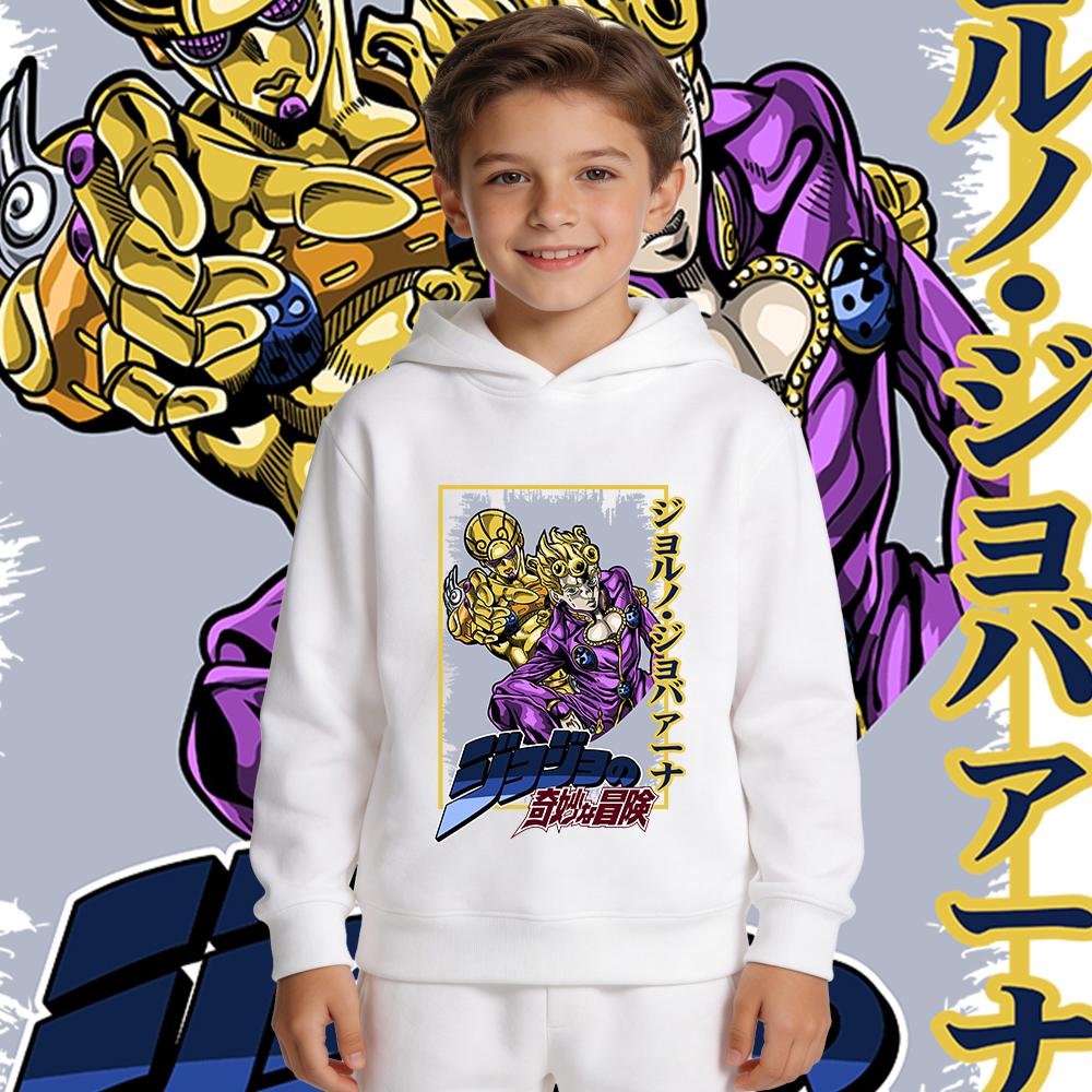 Boys Girls Warm Pullover Sweatshirt for Autumn Winter Daily Wear Anime Print Fleece Hoodie for Kids