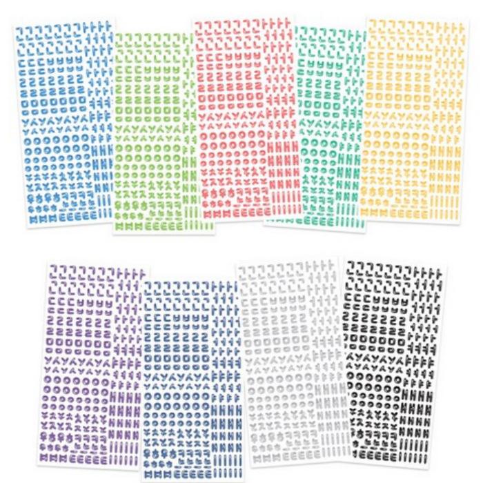 Hangul Jelly Stickers 9-sheet Set, 1 set