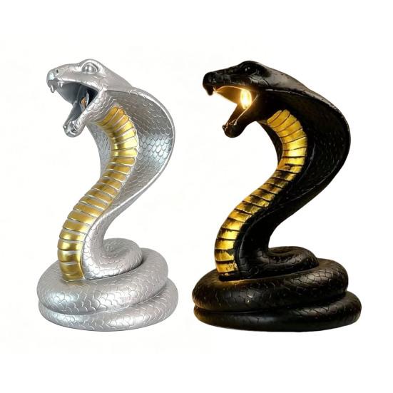 Ночник-змея с питанием от USB Реалистичная sculpted-смола Энергоэффективная декоративная змеиная лампа для спальни, гостиной, офиса Подарок