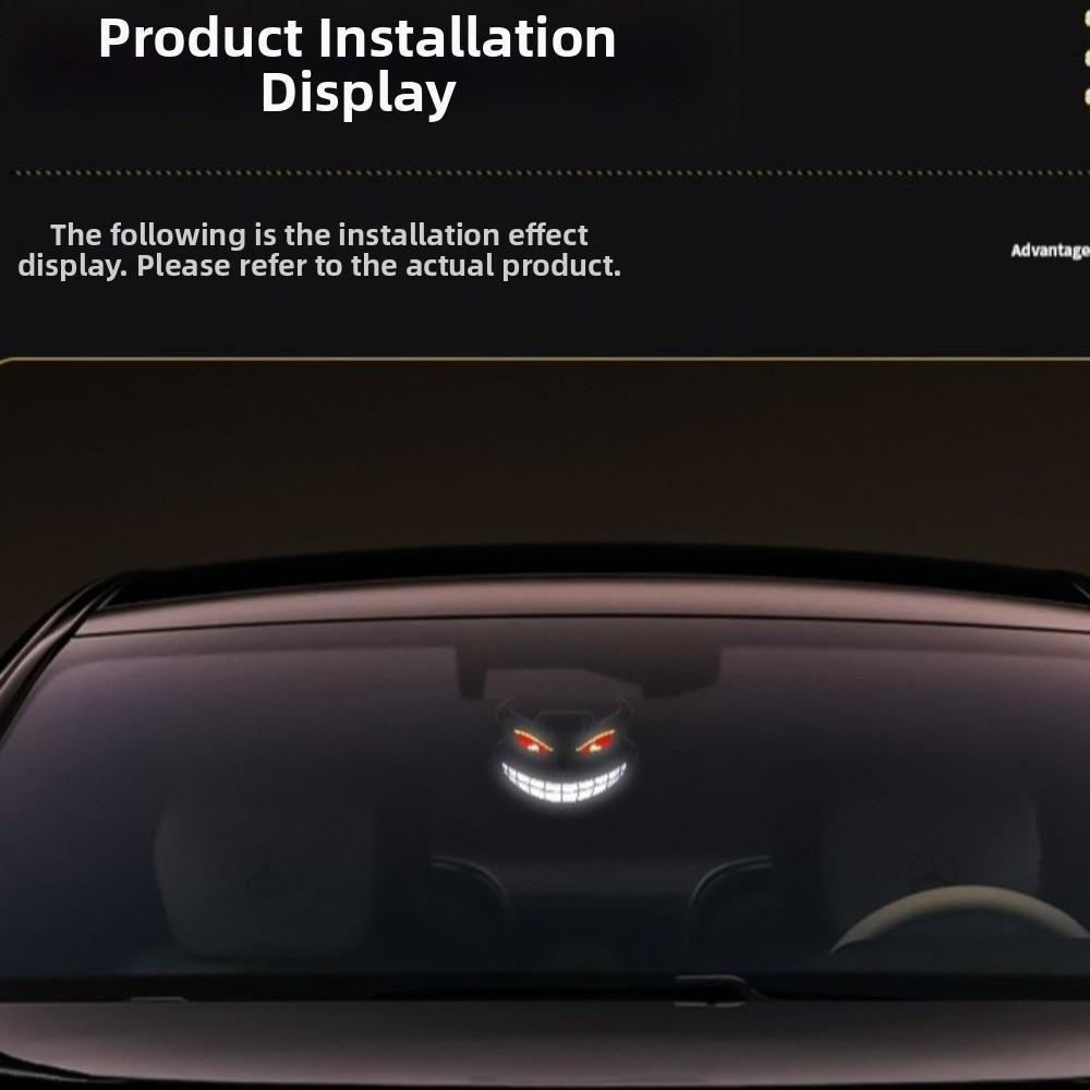 Solar LED Warning Light Suction Cup Cool EYE Ambient Lamp Gifts Car Devil Eye Decorative Light