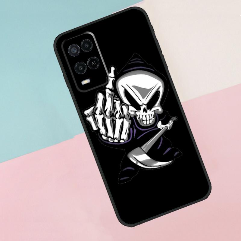 Скелет Среднего Пальца Череп Кость Для Чехла Телефона Oppo A18 A38 A78 A98 A96 A58 A17 A77 A80 A40 A60 A16 A76 A74 A94 A54 A15 A57S