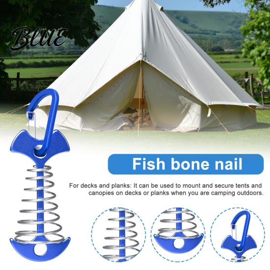 Алюминиевый сплав Колышки для палатки с пружинным механизмом Колышек для палатки "Рыбья кость" с портативными аксессуарами Карабин Ветрозащитная пряжка для крепления на открытом воздухе для кемпинга