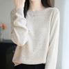 Navava Daily Simple Pearl Round Neck Long Sleeve KniT T Nk3521