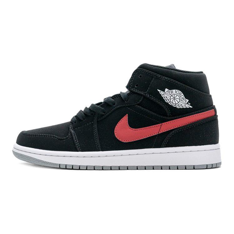 Jordan 1 Ретро Мид GS Черный Университетский Красный 554725-065