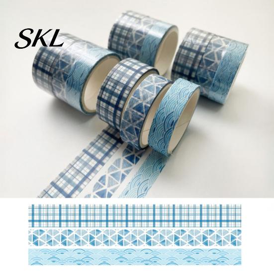 Daily Handbag Decoration Tape 3 Rolls Washi Set, Decorative Stickers, Aesthetic Tapes for Geometric Scrapbooking Supplies, Journaling Junk Journal,