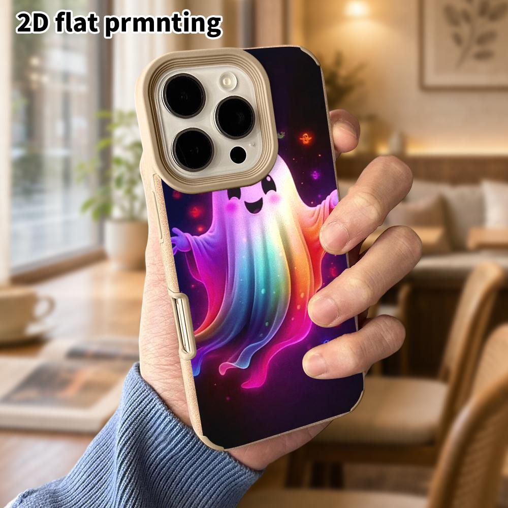 Phone Case: Lambskin 2D Flat Samsung Galaxy A34 A35 M05 M06 S20 S22 S21 FE Plus 5G Protective Case, Glowing Ghost, Christmas and Halloween Gift